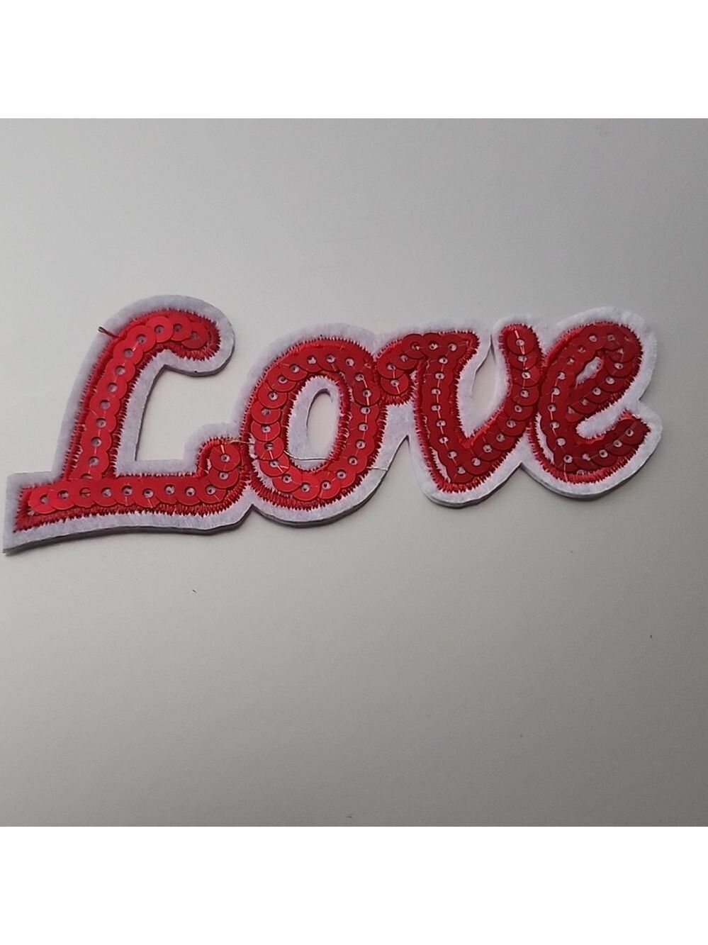 SPARKLE SEQUINS LOVE IRON ON PATCH